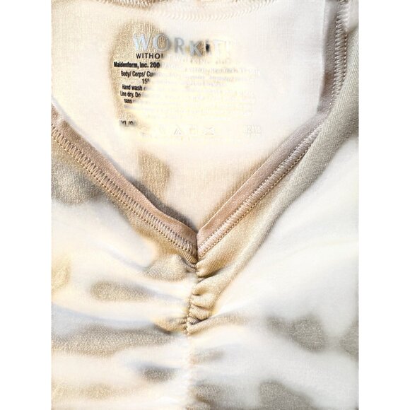 Maidenform Beige Shapewear Tank Top With Ruched Front Scoop Neck Size S Stretch - Picture 3 of 4